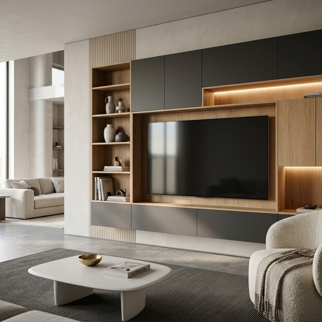 Современная ТВ-зона для гостиной